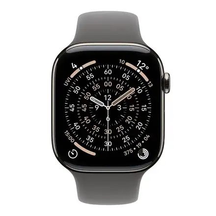 Apple Watch Series 11 GPS + Cellular 46mm Prírodný titán s kamenno sivým športovým remienkom - M/L