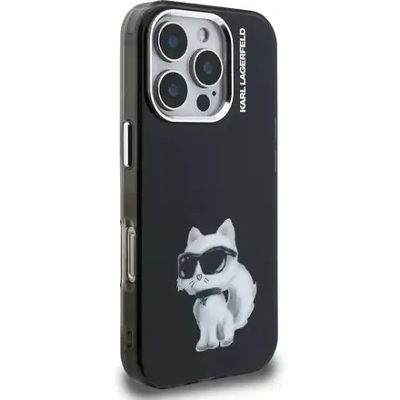 Karl Lagerfeld IML Aquarelle Choupette kryt iPhone 16 Pro Max čierny