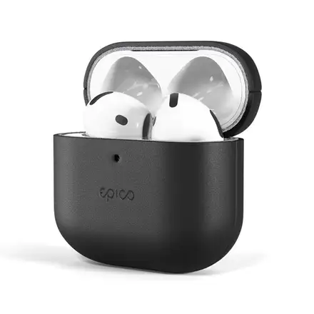 Epico Leather Case Airpods 4/Airpods 4 (ANC) - čierna