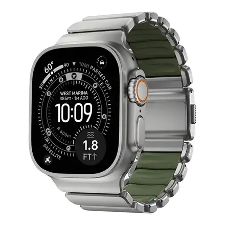 Nomad remienok Stratos pre Apple Watch 44-49mm - Forest Green/Natural Hardware