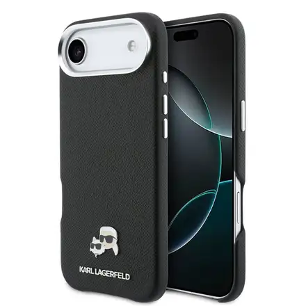 Karl Lagerfeld PU Karl and Choupette Heads Pins MagSafe kryt iPhone Air čierny