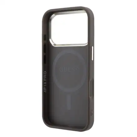 Guess PU Leather 4G Gold Frame MagSafe kryt iPhone 18 Pro hnedý