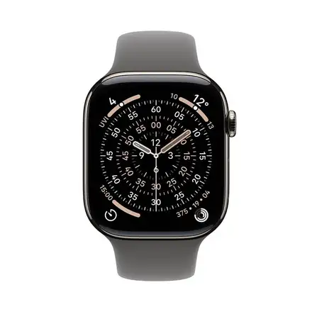 Apple Watch Series 11 GPS + Cellular 42mm Prírodný titán s kamenno sivým športovým remienkom - M/L