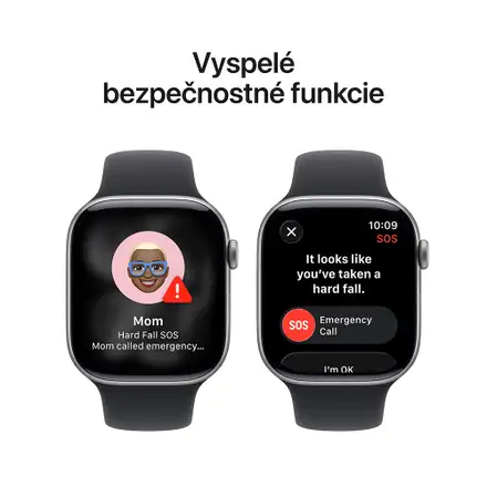 Apple Watch Series 11 GPS + Cellular 42mm Kozmický sivý hliník s čiernym športovým remienkom - S/M