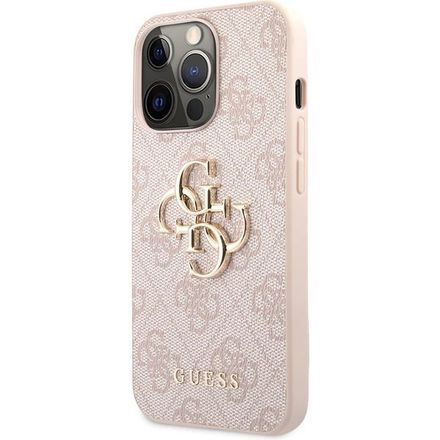 Guess PU 4G Metal Logo kryt iPhone 13 Pro Max ružový