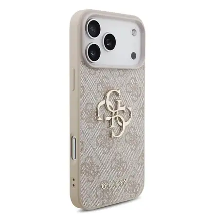 Guess PU 4G Metal Logo kryt iPhone 18 Pro ružová