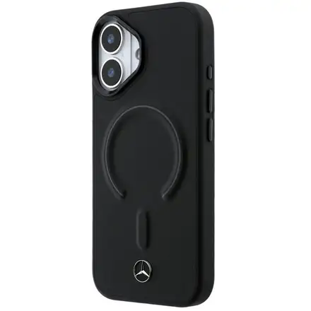 Mercedes PU Leather 3D MagSafe Zadný Kryt pre iPhone 17 čierny