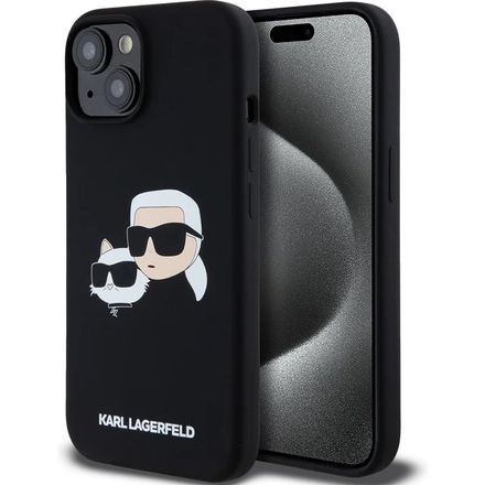 Karl Lagerfeld Liquid Silicone Double Heads MagSafe kryt iPhone 15 Pro Max čierny