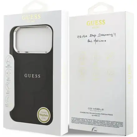 Guess PU Saffiano MagSafe kryt iPhone 17 Pro Max čierny