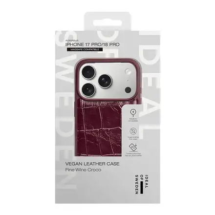 iDeal Fashion Vegan Leather Case MagSafe iPhone 17 Pro / 18 Pro Fine Wine Croco