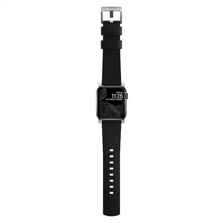Nomad kožený remienok pre Apple Watch 44-49mm - Active Pro Black/Silver Hardware