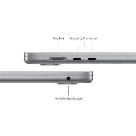 MacBook Air 15" M3 8C CPU 10C GPU 8/256 GB kozmická sivá SK *Trieda A*