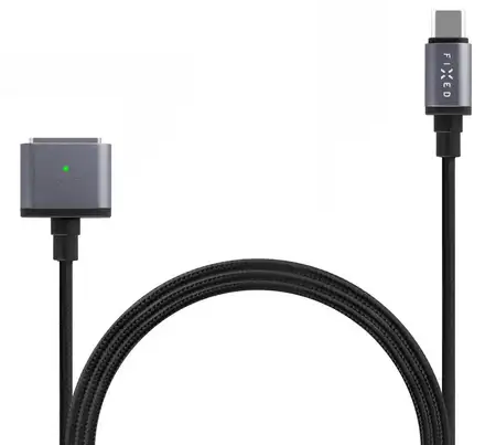 FIXED kábel USB-C/MagSafe 3, 2m, 140W, sivý