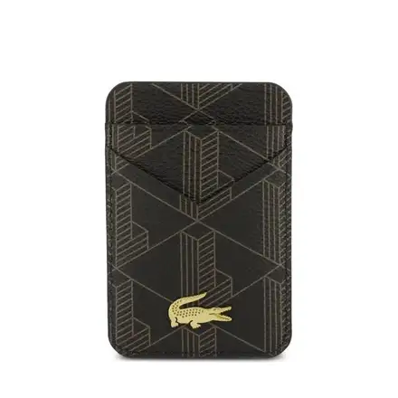 Lacoste Iconic Petit Pique MagSafe kryt + peňaženka iPhone 17 Pro hnedý