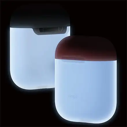 Elago Airpods Silicone Duo Case - NightGlow Blue/Pastel Blue, Pink