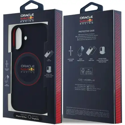 Red Bull Silicone Red Ring MagSafe Zadný Kryt pre iPhone 16 Plus modrý