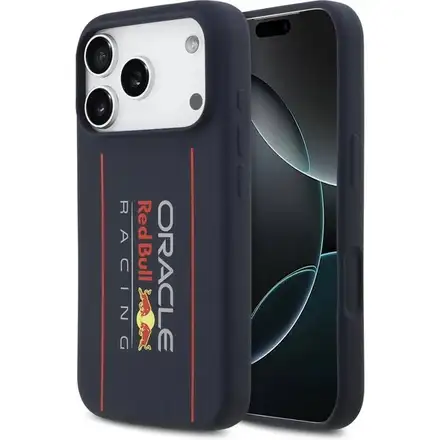 Red Bull Silicone Vertical Logo MagSafe Zadný Kryt pre iPhone 17 Pro Max modrý