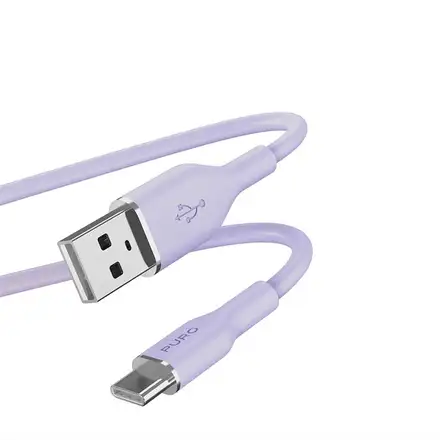 Puro kábel Soft Silicone Cable USB-A to USB-C 1.5m - Lavender
