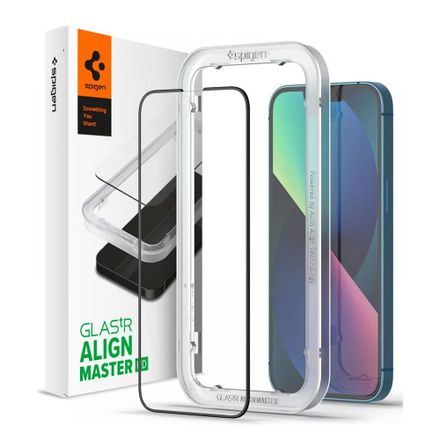 Spigen ochranné sklo GLAS.tR AlignMaster pre iPhone 16e/14/13/13 Pro - Black Frame