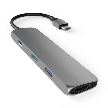 Satechi USB-C Slim Multiport adaptér - Space Gray Aluminium
