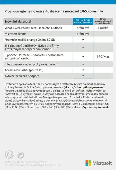 Microsoft 365 Business Standard Mac/Win SK, 1rok, ESD - elektronická licencia