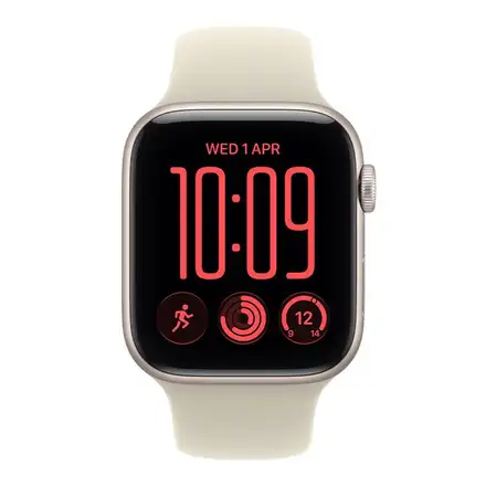 Apple Watch SE 3 GPS 44mm Starlight Aluminium Case with Sand Sport Band - S/M