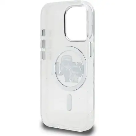 Karl Lagerfeld IML Glitter Karl and Choupette Sketch MagSafe kryt iPhone 15 Pro priehľadný