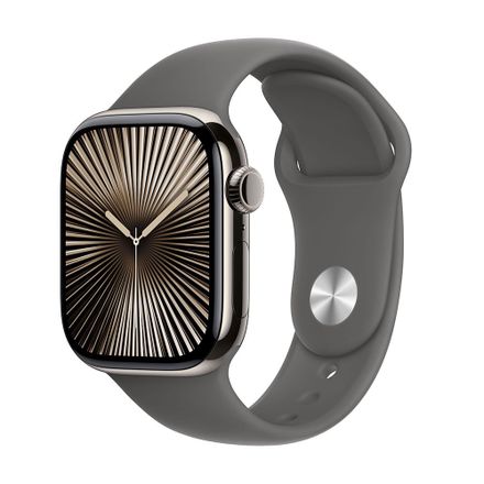 Apple Watch Series 10 GPS + Cellular 42mm Prírodný titán s kamenno sivým športovým remienkom - M/L *Rozbalený*