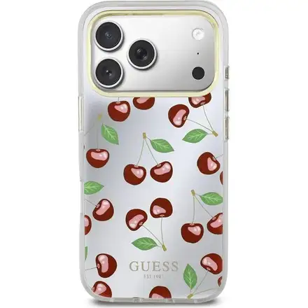 Guess PC/TPU Mirror Glitter Cherry MagSafe kryt iPhone 17 Pro Max biely