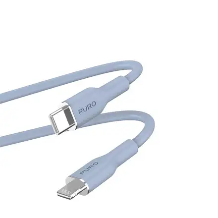 Puro kábel Soft Silicone Cable USB-C to Lightning 1.5m - Light Blue