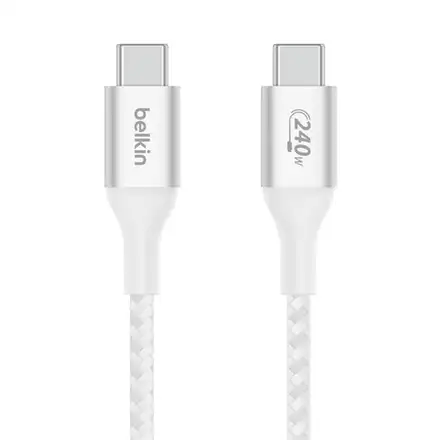 Belkin kábel Boost Charge Double-Braided USB-C to USB-C 2m 240W - White