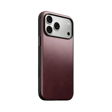 Nomad kryt Modern Leather Case Magsafe Horween pro iPhone 18 Pro - Burgundy