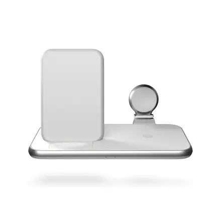 ZENS Aluminium 4 in 1 Stand Wireless Charger with 45W USB PD White *Poškodený obal*