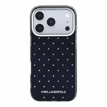 Karl Lagerfeld IML Rhinestones Allover kryt iPhone 18 Pro čierna
