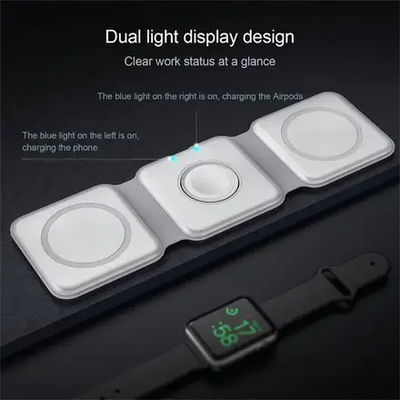 Sdesign 3 in 1 Folding Wireless Charger - Black