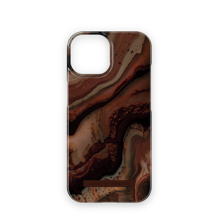 iDeal Fashion Case MagSafe iPhone 15 Dark Amber Marble
