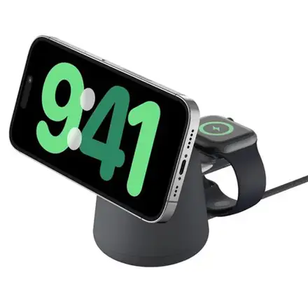 Belkin Boost Charge Pro 2-in-1 Wireless Charging Dock with Qi2 15W - Charcoal