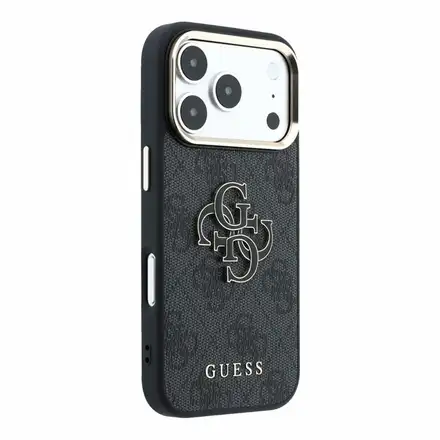 Guess PU 4G Resin Metal Logo kryt iPhone 18 Pro Max čierny