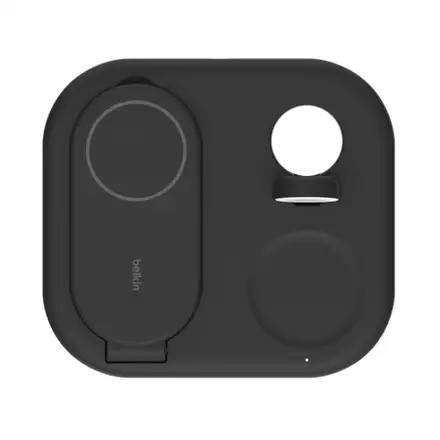 Belkin Boost Charge 3-in-1 Magnetic Foldable Wireless Charger with Qi2 15W + 36W Charger - Black