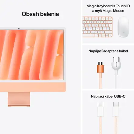 iMac 24" 4.5K Apple M4 10C CPU 10C GPU 16GB 512GB Oranžový SK