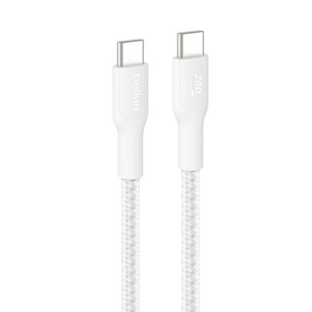 Belkin kábel Boost Charge Pro USB-C to USB-C Braided Cable 240W 3m - White