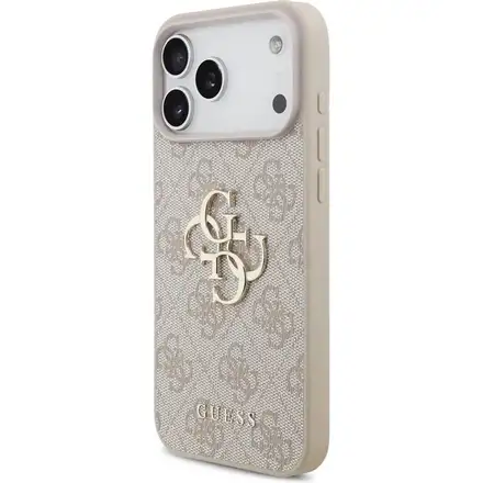 Guess PU 4G Metal Logo Strap kryt iPhone 17 Pro Max ružový