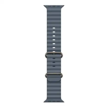 Apple Watch 49mm Anchor Blue Ocean Band - Natural Titanium Finish