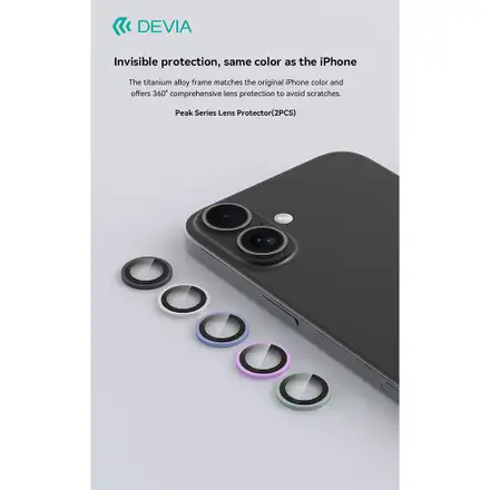 Devia Peak Series Lens Protector pre iPhone 16/16 Plus - Blue