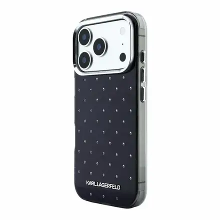 Karl Lagerfeld IML Rhinestones Allover kryt iPhone 18 Pro Max čierna