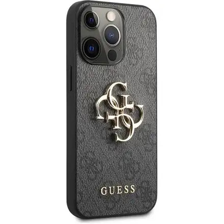 Guess PU 4G Metal Logo kryt iPhone 13 Pro šedý
