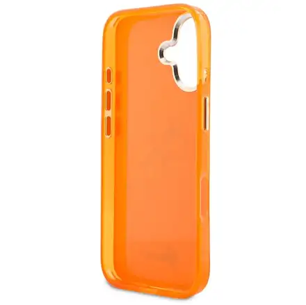 Guess IML 4G Script Metal Logo kryt iPhone 17 oranžový