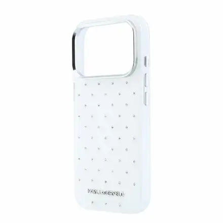 Karl Lagerfeld IML Rhinestones Allover kryt iPhone 18 Pro biely