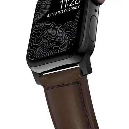 Nomad kožený remienok pre Apple Watch 44-49mm - Traditional Brown/Black Hardware