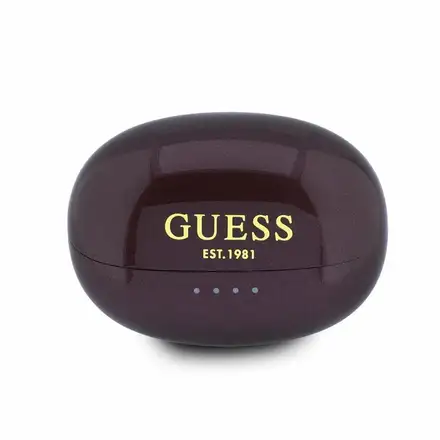 Guess Metallic Finish Classic Logo OWS Bezdrôtové Slúchadlá tmavo červená